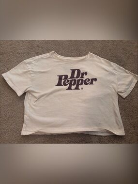 Dr Pepper Kids Cream Graphic Tee ( girls 9-12 yrs) size small